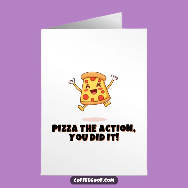 Free Printable Congrats Card: Pizza Leap! Celebrate Success with Laughter