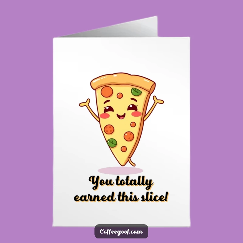 Free Printable Congrats Pizza Card Funny - Dancing Slice Downloadable Gift