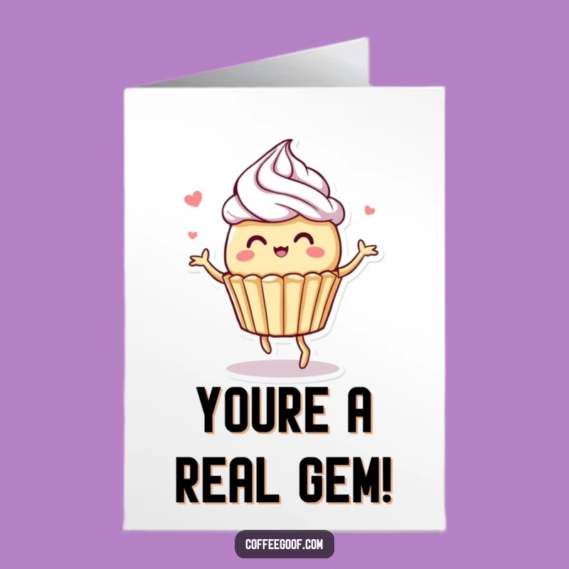 Free Printable Congrats Card: Dancing Muffin, Swirly Celebration, Instant Downloadable Gift