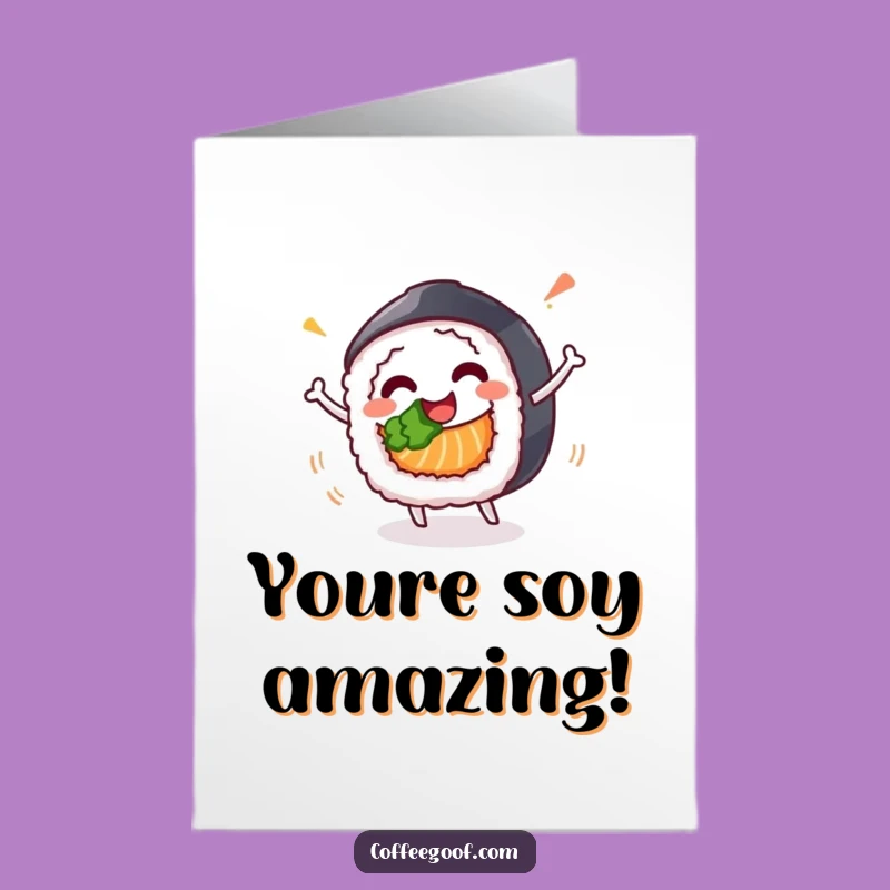 Free Printable Congrats Card: Spinning Sushi, Victory Roll, Instant Downloadable Gift