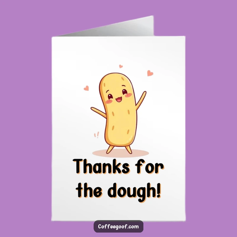 Free Printable Thank You Card: Baguette Balance Funny Downloadable Gift
