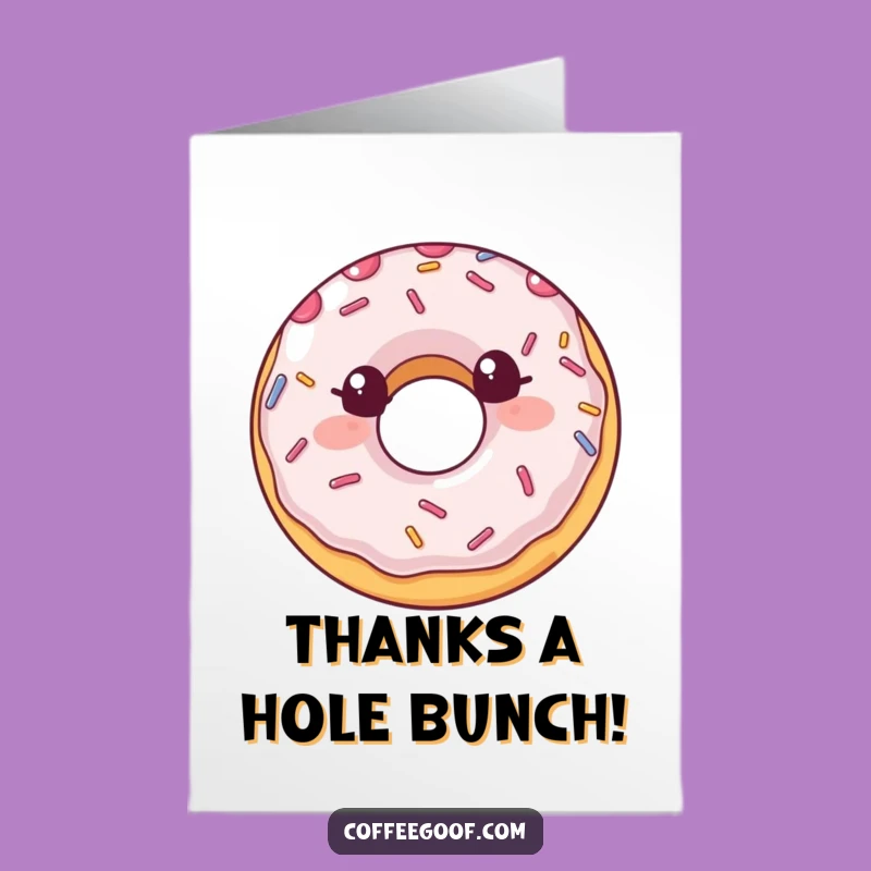 Free Printable Thank You Card: Smiling Donut - Funny Downloadable