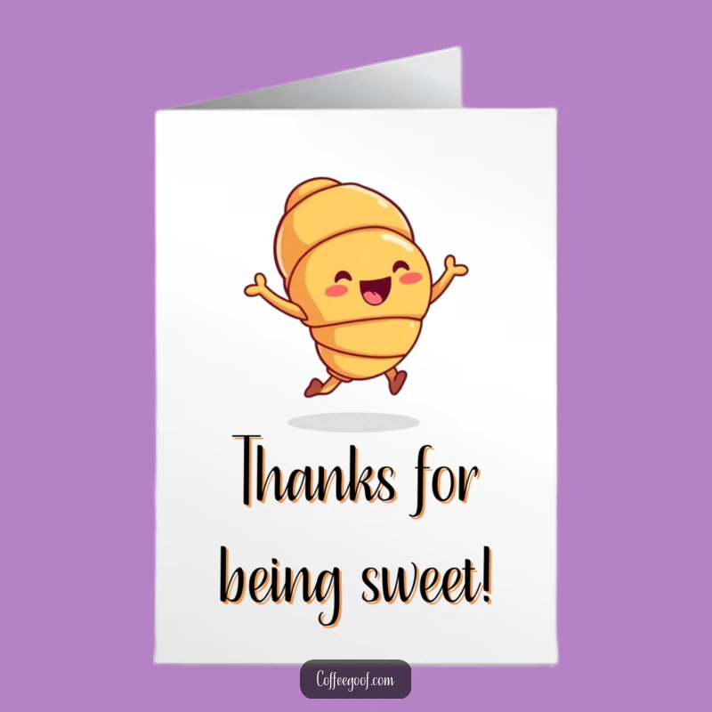 Free Printable Thank You Card: Croissant Hop - Funny Downloadable