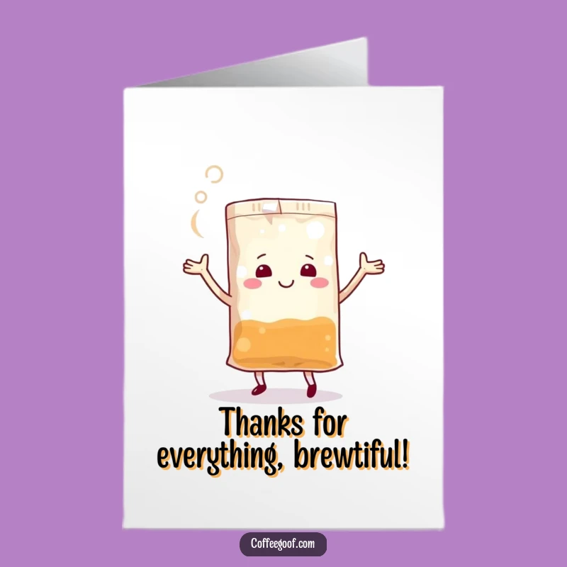 Free Printable Thank You Card: Jolly Teabag Dance Funny Downloadable Gift