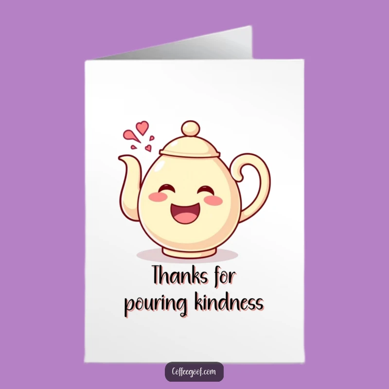 Free Printable Thank You Card: Giggling Teapot, Brewing Gratitude with Laughter
