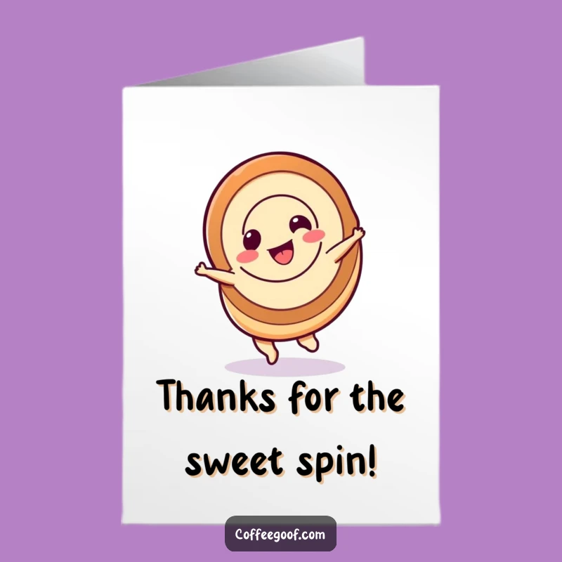 Free Printable Thank You Card: Swirly Cinnamon Roll Gratitude, Sweet Thanks Download