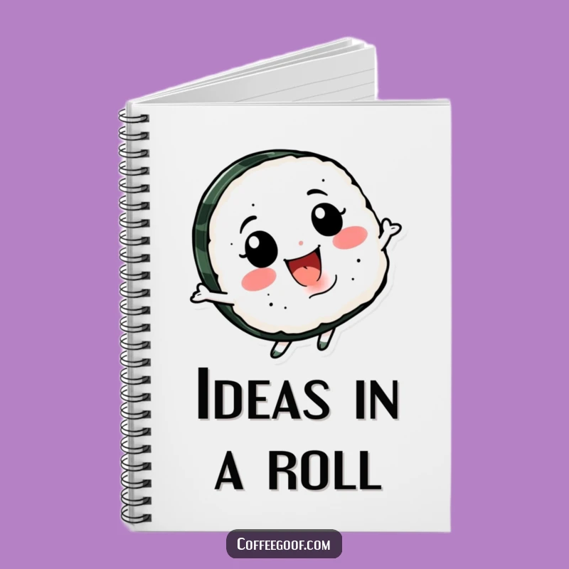 Funny Sushi Spin Notebook: Smiling Character for Happy Notes