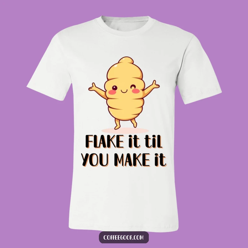 Funny Croissant T-Shirt: Happy Dancing Character, Hilarious Outfit for Bakery Fans