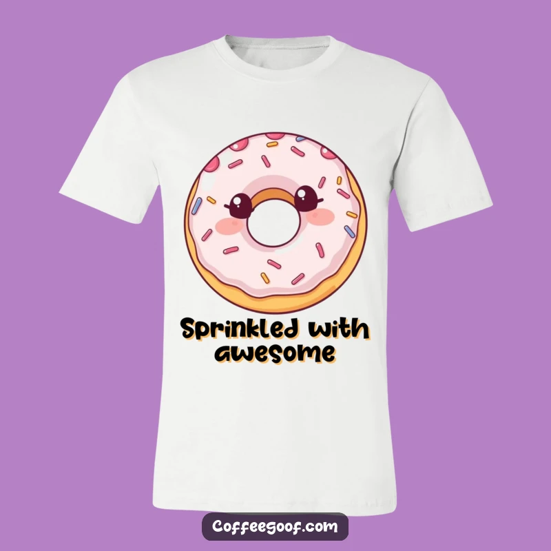 Funny Donut T-Shirt: Smiling Sprinkles Bounce for a Playful Funny Gift