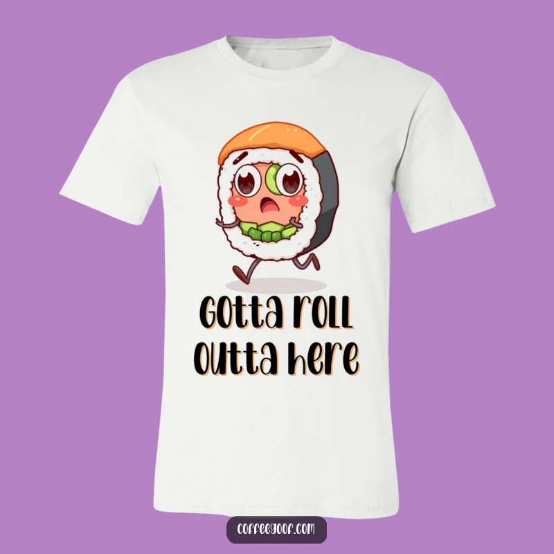 Funny Sushi T-Shirt: Surprised Roll Character, Hilarious Outfit for Foodie Fun