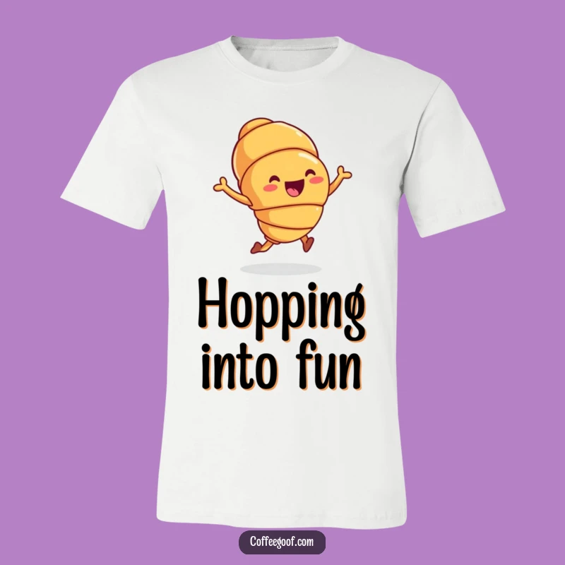 Funny Croissant T-Shirt: Joyful Hop for a Lively Funny Gift