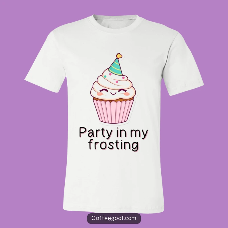 Funny Winking Cupcake T-Shirt - Party Delight, Perfect Funny Gift