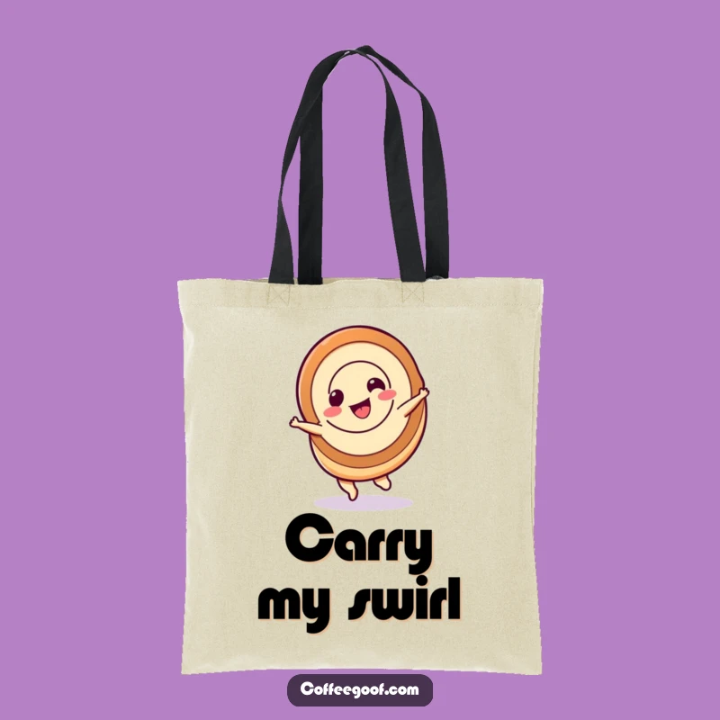 Funny Cinnamon Roll Spin Tote Bag - Stylish Carryall for Sweet Treats