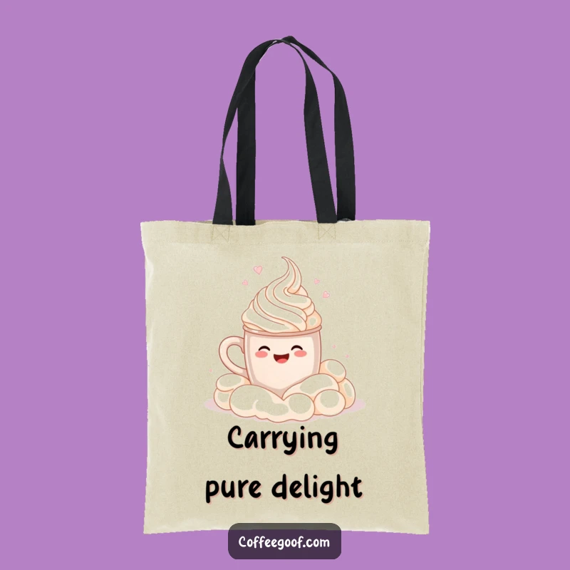 Funny Cocoa Mug Cannonball Tote Bag: Whipped Cream Accessory, Practical Gift