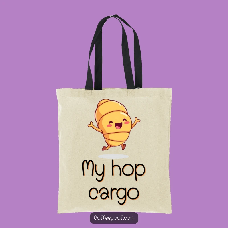 Funny Croissant Tote Bag: Joyful Hop for a Chic Funny Gift