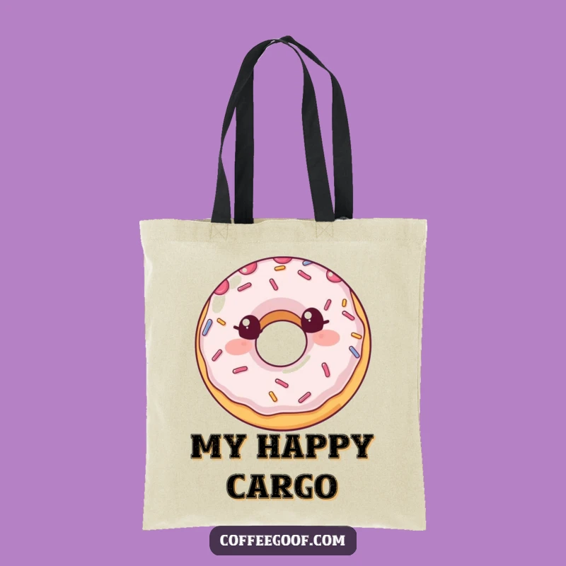 Funny Donut Tote Bag: Smiling Sprinkles for a Sweet Funny Gift