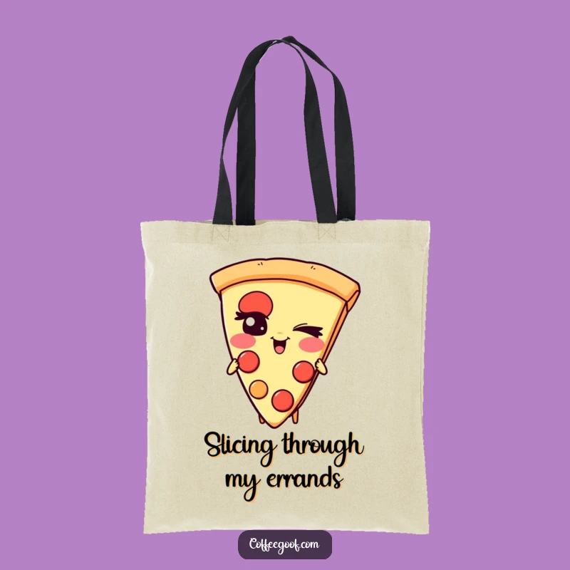 Funny Pizza Tote Bag: Giggling Slice Character, Your Humorous Carry-All