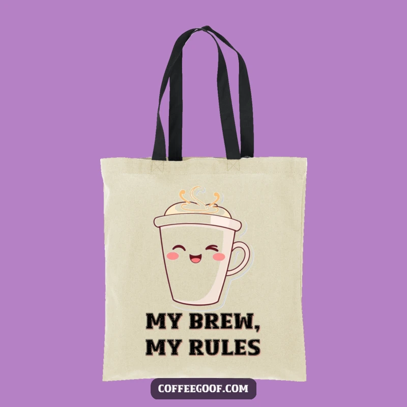 Funny Winking Coffee Cup Tote Bag: Stylish & Playful Carry-All for Daily Errands